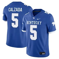 Men's Nike Zach Calzada Royal Kentucky Wildcats Home  NIL Football Game Jersey