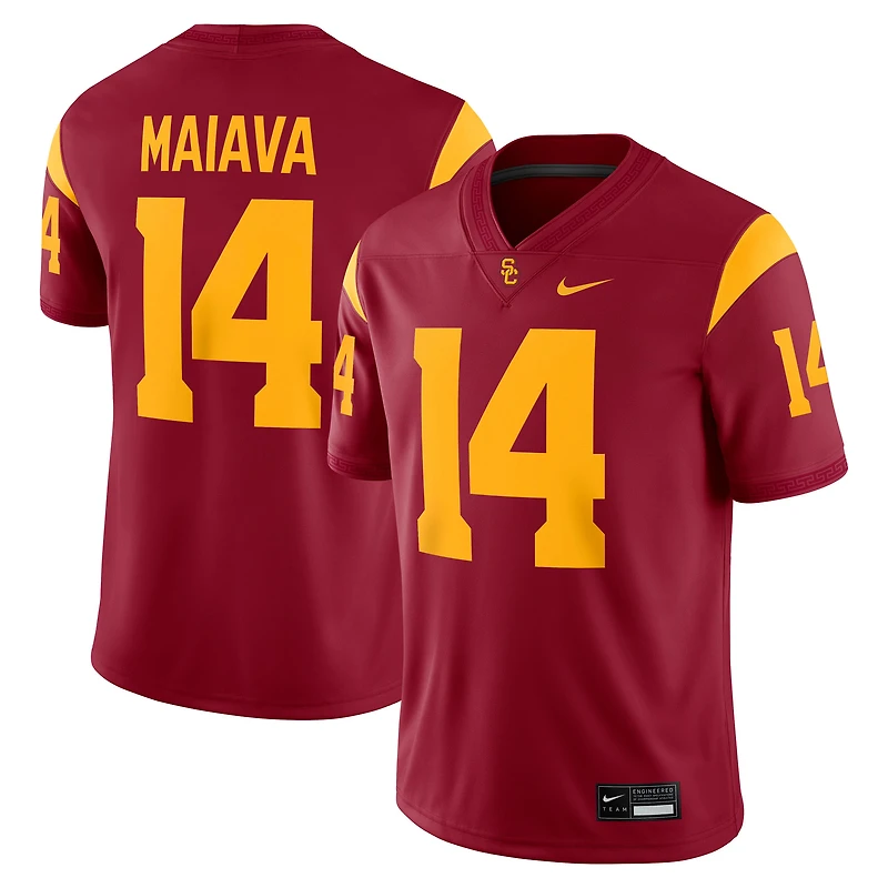 Men's Nike Jayden Maiava Crimson USC Trojans Home  NIL Football Game Jersey