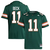 Men's adidas Carson Beck Green Miami Hurricanes Alternate NIL Football Player Jersey