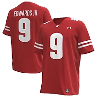 Men's Under Armour Billy Edwards Jr Red Wisconsin Badgers Home  NIL Football Replica Jersey