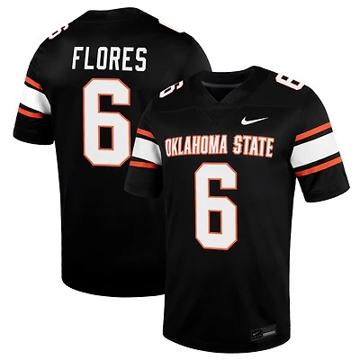 Men's Nike Zane Flores Black Oklahoma State Cowboys Alternate NIL Football Game Jersey