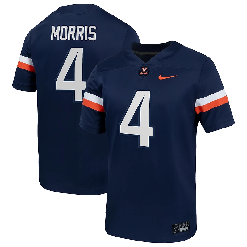 Men's Nike Chandler Morris Navy Virginia Cavaliers Home NIL Football Game Jersey