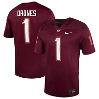 Men's Nike Kyron Drones Maroon Virginia Tech Hokies Home NIL Football Game Jersey
