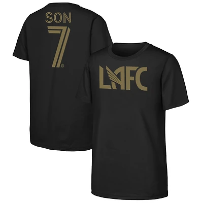 Youth Son Heung-Min Black LAFC Name & Number T-Shirt