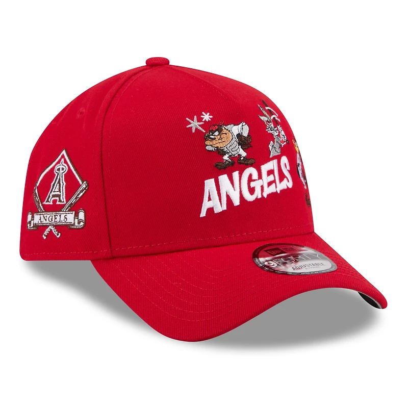 Youth New Era Red Los Angeles Angels Looney Tunes A-Frame 9FORTY Adjustable Hat