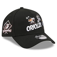 Youth New Era Black Baltimore Orioles Looney Tunes A-Frame 9FORTY Adjustable Hat