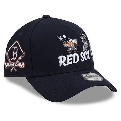 Youth New Era Navy Boston Red Sox Looney Tunes A-Frame 9FORTY Adjustable Hat