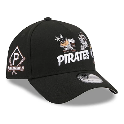 Youth New Era Black Pittsburgh Pirates Looney Tunes A-Frame 9FORTY Adjustable Hat
