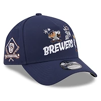 Youth New Era Navy Milwaukee Brewers Looney Tunes A-Frame 9FORTY Adjustable Hat