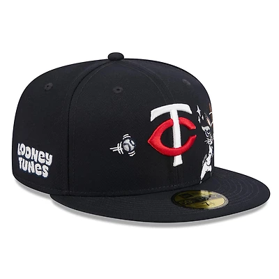 Men's New Era Navy Minnesota Twins Looney Tunes Bugs Bunny 59FIFTY Fitted Hat