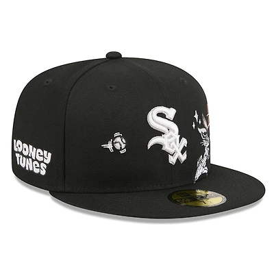 Men's New Era Black Chicago White Sox Looney Tunes Bugs Bunny 59FIFTY Fitted Hat