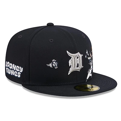 Men's New Era Navy Detroit Tigers Looney Tunes Bugs Bunny 59FIFTY Fitted Hat