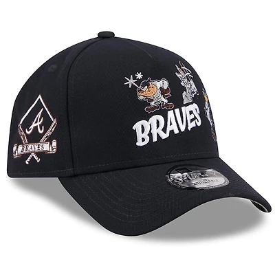 Men's New Era Navy Atlanta Braves Looney Tunes A-Frame 9FORTY Adjustable Hat