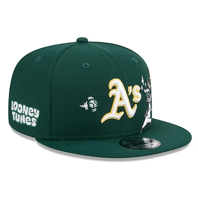 Men's New Era Green Athletics Looney Tunes Bugs Bunny 9FIFTY Snapback Hat