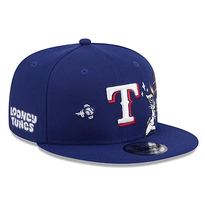 Men's New Era Royal Texas Rangers Looney Tunes Bugs Bunny 9FIFTY Snapback Hat