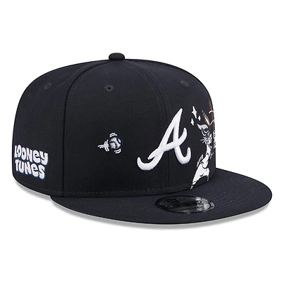 Men's New Era Navy Atlanta Braves Looney Tunes Bugs Bunny 9FIFTY Snapback Hat