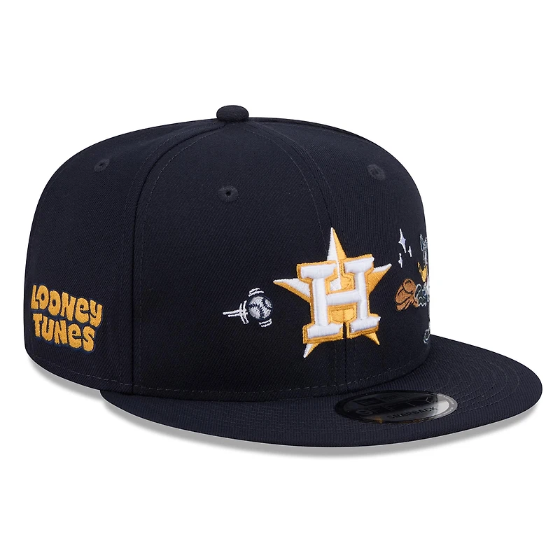 Men's New Era Navy Houston Astros Looney Tunes Daffy Duck 9FIFTY Snapback Hat
