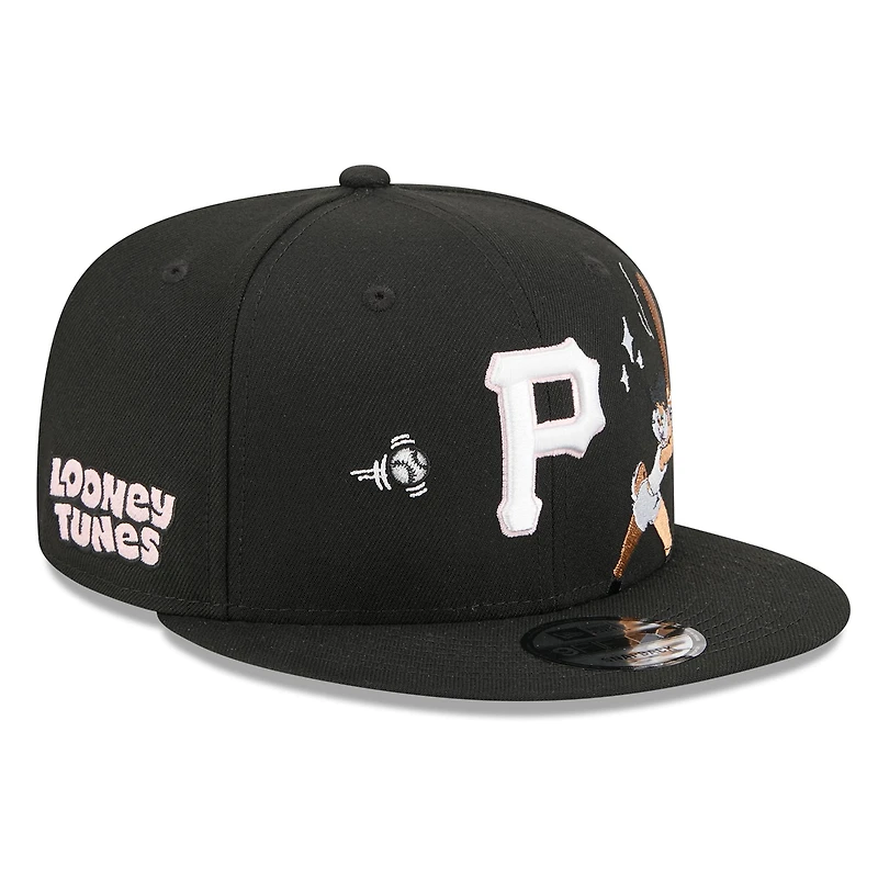 Men's New Era Black Pittsburgh Pirates Looney Tunes Lola Bunny 9FIFTY Snapback Hat