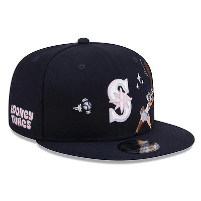 Men's New Era Navy Seattle Mariners Looney Tunes Lola Bunny 9FIFTY Snapback Hat