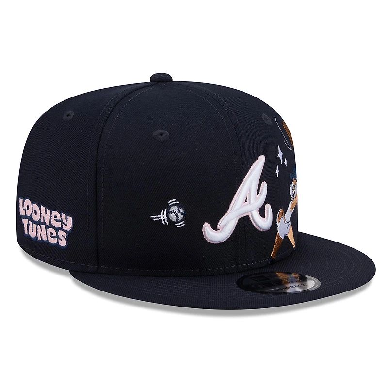 Men's New Era Navy Atlanta Braves Looney Tunes Lola Bunny 9FIFTY Snapback Hat