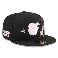 Men's New Era Black Baltimore Orioles Looney Tunes Lola Bunny 9FIFTY Snapback Hat