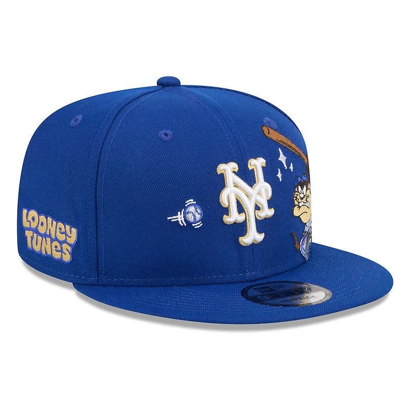 Men's New Era Royal New York Mets Looney Tunes Tasmanian Devil 9FIFTY Snapback Hat