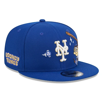 Men's New Era Royal New York Mets Looney Tunes Tasmanian Devil 9FIFTY Snapback Hat