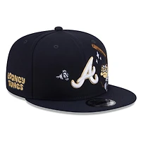 Men's New Era Navy Atlanta Braves Looney Tunes Tasmanian Devil 9FIFTY Snapback Hat