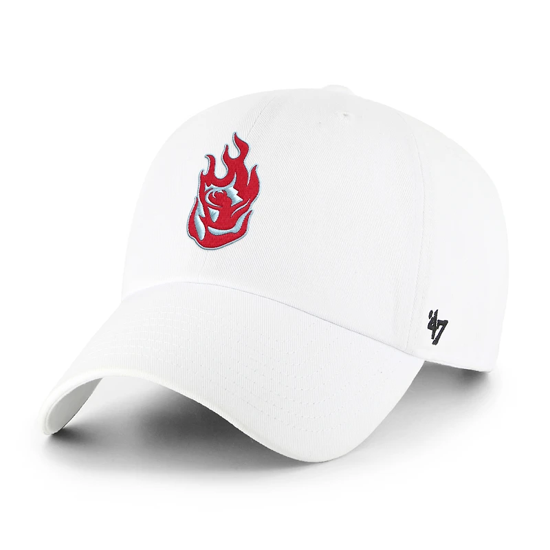 Men's '47 White Portland Fire Core Logo Clean Up Adjustable Hat