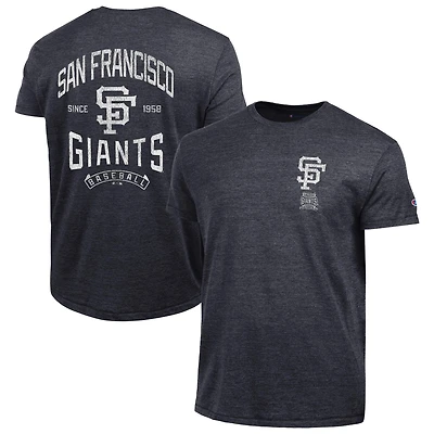Men's Champion Black San Francisco Giants Vintage 3-Hit Tri-Blend T-Shirt