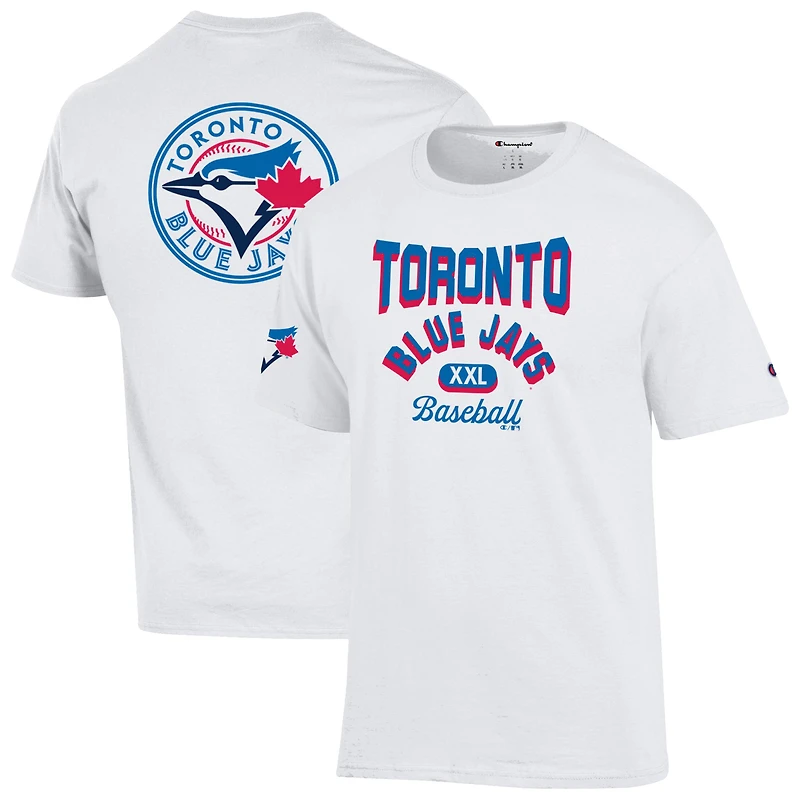 Men's Champion White Toronto Blue Jays 3-Hit Jersey T-Shirt
