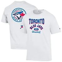 Men's Champion White Toronto Blue Jays 3-Hit Jersey T-Shirt