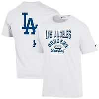 Men's Champion White Los Angeles Dodgers 3-Hit Jersey T-Shirt