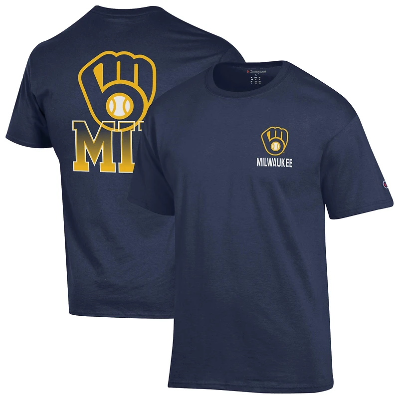 Men's Champion Navy Milwaukee Brewers Jersey T-Shirt