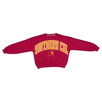 Women's Pressbox Cardinal USC Trojans Oversized Janice Waist-Length Sweatshirt