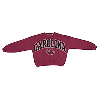 Women's Pressbox Garnet South Carolina Gamecocks Oversized Janice Waist-Length Sweatshirt
