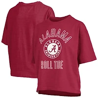 Women's Pressbox Crimson Alabama Crimson Tide Motley Crew Bishop Waist Length Oversized Slub T-Shirt