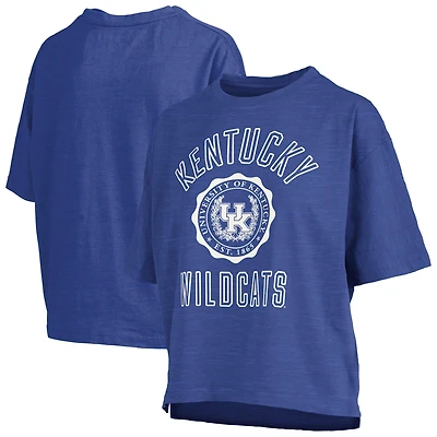 Women's Pressbox Royal Kentucky Wildcats Motley Crew Bishop Waist Length Oversized Slub T-Shirt
