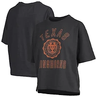 Women's Pressbox Black Texas Longhorns Motley Crew Bishop Waist Length Oversized Slub T-Shirt