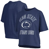 Women's Pressbox Navy Penn State Nittany Lions Motley Crew Bishop Waist Length Oversized T-Shirt