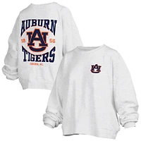 Women's Pressbox Oatmeal Auburn Tigers Waist Length Oversized Janise Melange Sweatshirt