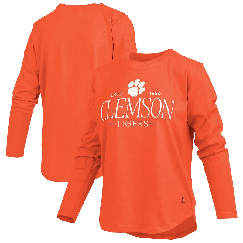 Women's Pressbox Orange Clemson Tigers Silveron Long Sleeve T-Shirt