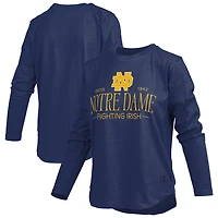 Women's Pressbox Navy Notre Dame Fighting Irish Silveron Long Sleeve T-Shirt