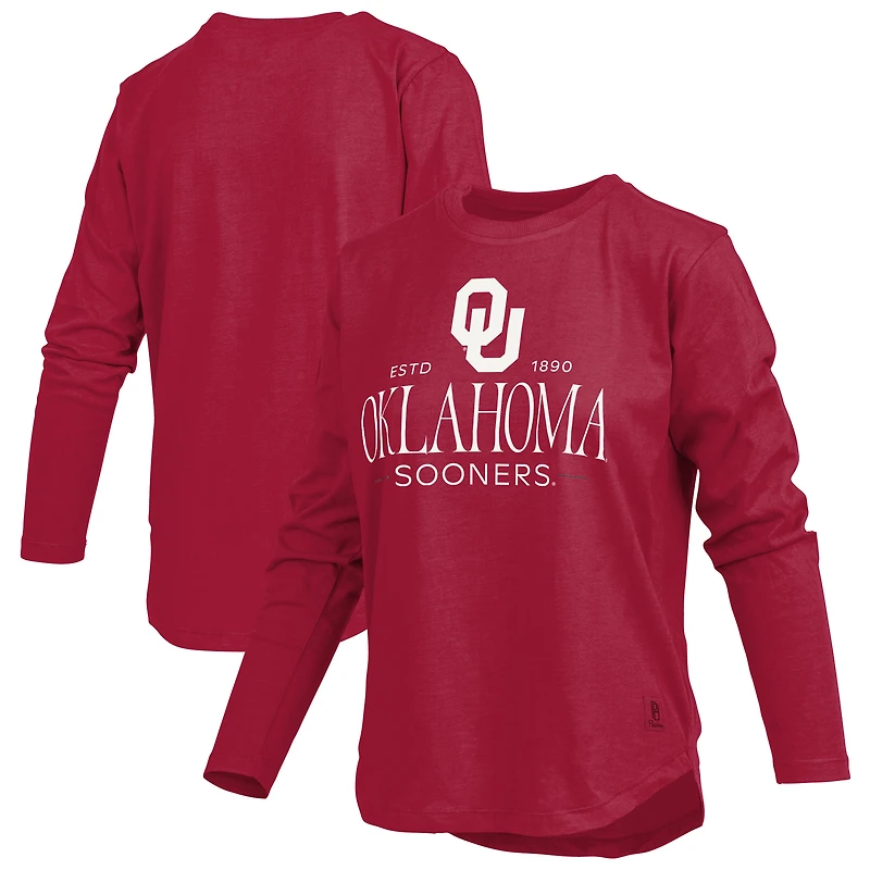 Women's Pressbox Crimson Oklahoma Sooners Silveron Long Sleeve T-Shirt