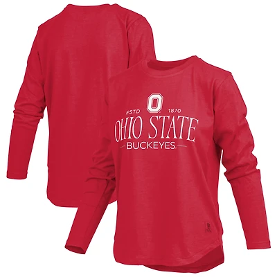 Women's Pressbox Scarlet Ohio State Buckeyes Silveron Long Sleeve T-Shirt