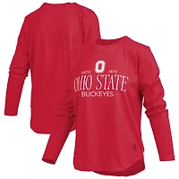 Women's Pressbox Scarlet Ohio State Buckeyes Silveron Long Sleeve T-Shirt