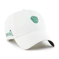 Men's '47 White Milwaukee Brewers Elevated Greens Clean Up Adjustable Hat