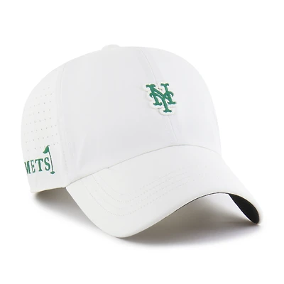 Men's '47 White New York Mets Elevated Greens Clean Up Adjustable Hat
