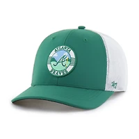 Men's '47 Kelly Green/White Atlanta Braves Elevated Greens Adjustable Trucker Hat