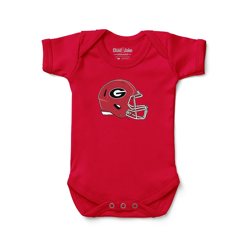 Infant Chad & Jake Red Georgia Bulldogs Helmet Bodysuit